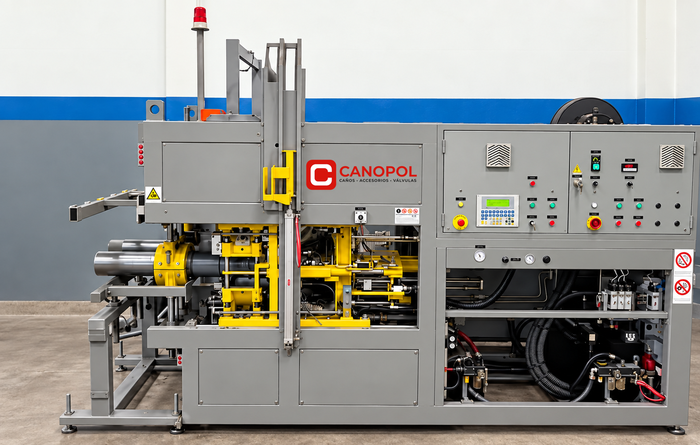Máquina de Canopol en la planta de José Ingenieros